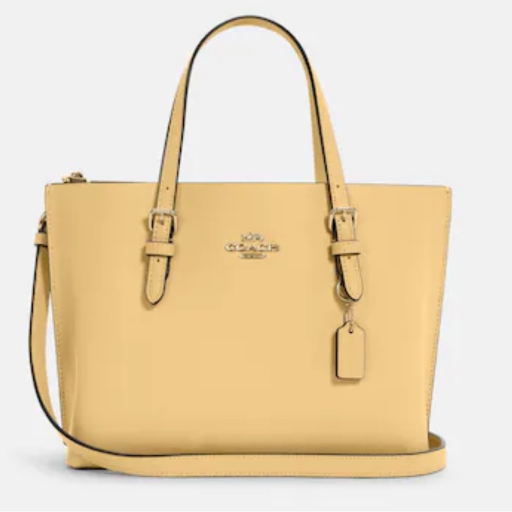 NWT Coach Mollie Tote 25 Gold/vanilla Leather Crossbody Shoulder Bag Handbag